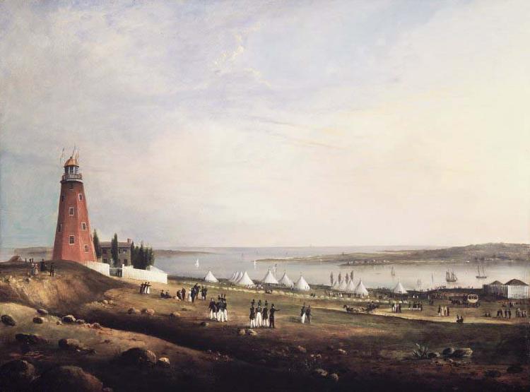 Charles Codman Entertainment of the Boston Rifle Rangers by the Portland Rifle Club in Portland Harbor, oil painting image